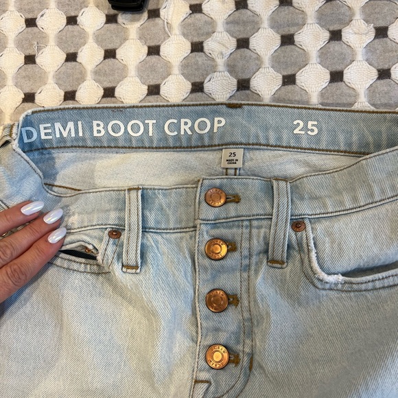 J.Crew Demi Boot Crop Frayed Raw Hem Light Wash jeans - Picture 12 of 16